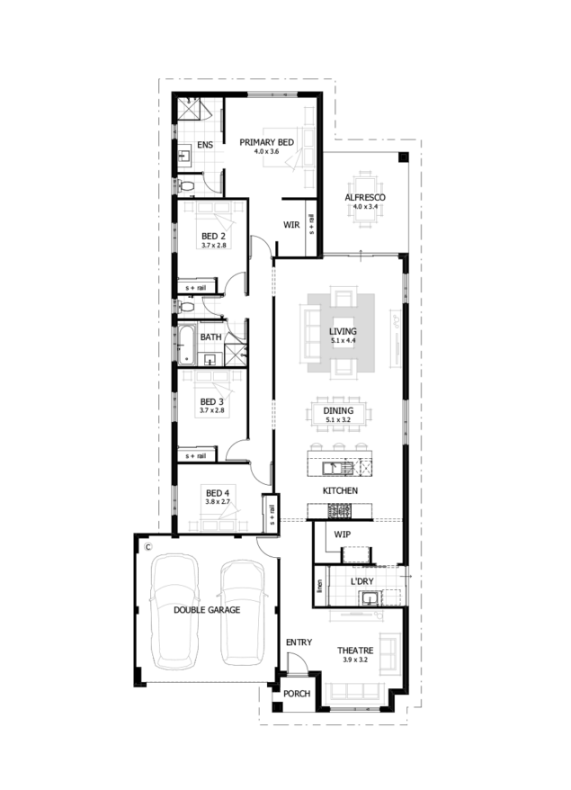 Kalbarri 225 ground floor plan